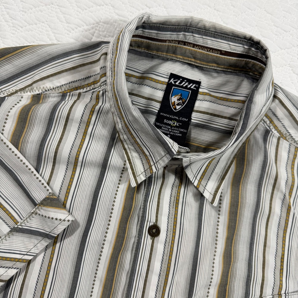 Kuhl Mens Suncel Short Sleeve Button‎ Up Shirt Striped Casual Outdoor Size S